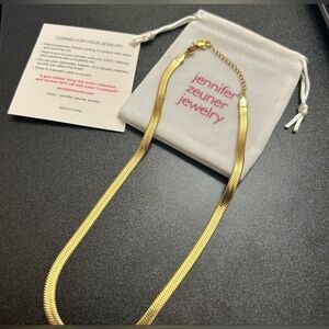Jennifer Zeuner Adjustable 14kt Gold Overlay Necklace NIP